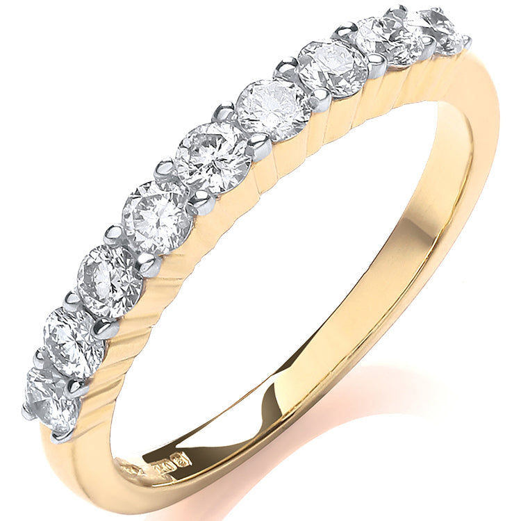 18ct Yellow Gold 0.50ctw Diamond Half Eternity Ring