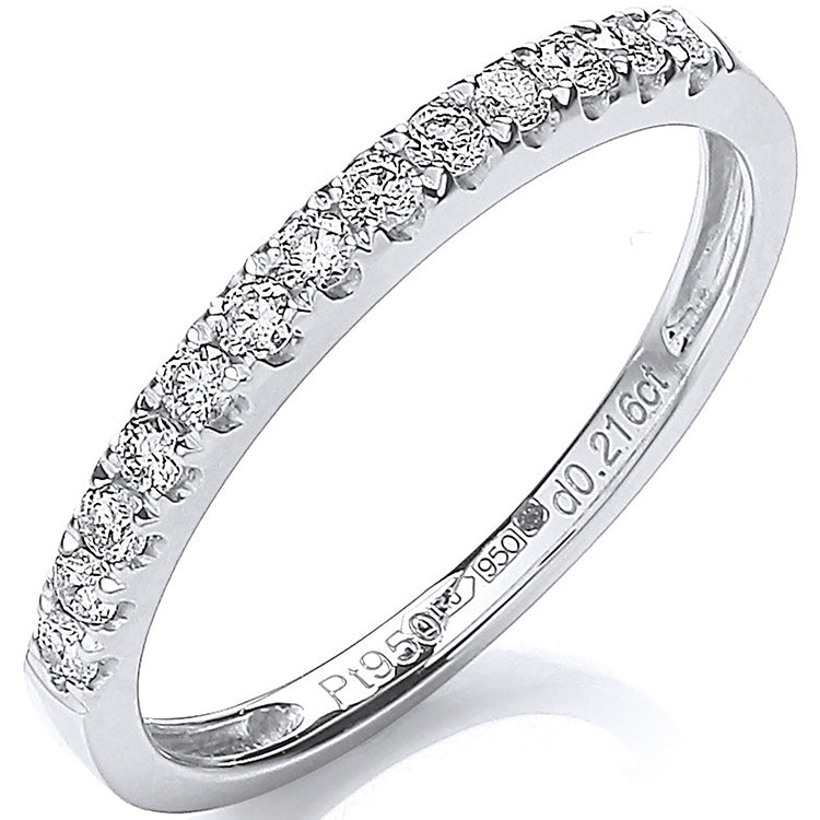 0.20ct Diamond Half Eternity Ring Platinum