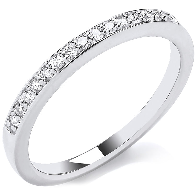 18ct White Gold 0.14ct Diamond Half Eternity Ring