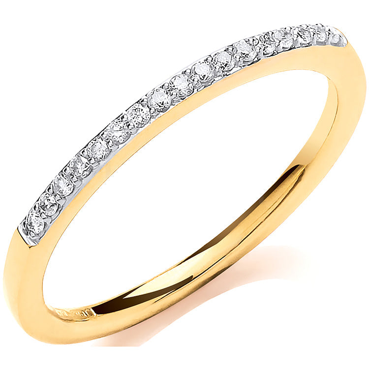 0.10ct Half Eternity Ring 9K Yellow Gold