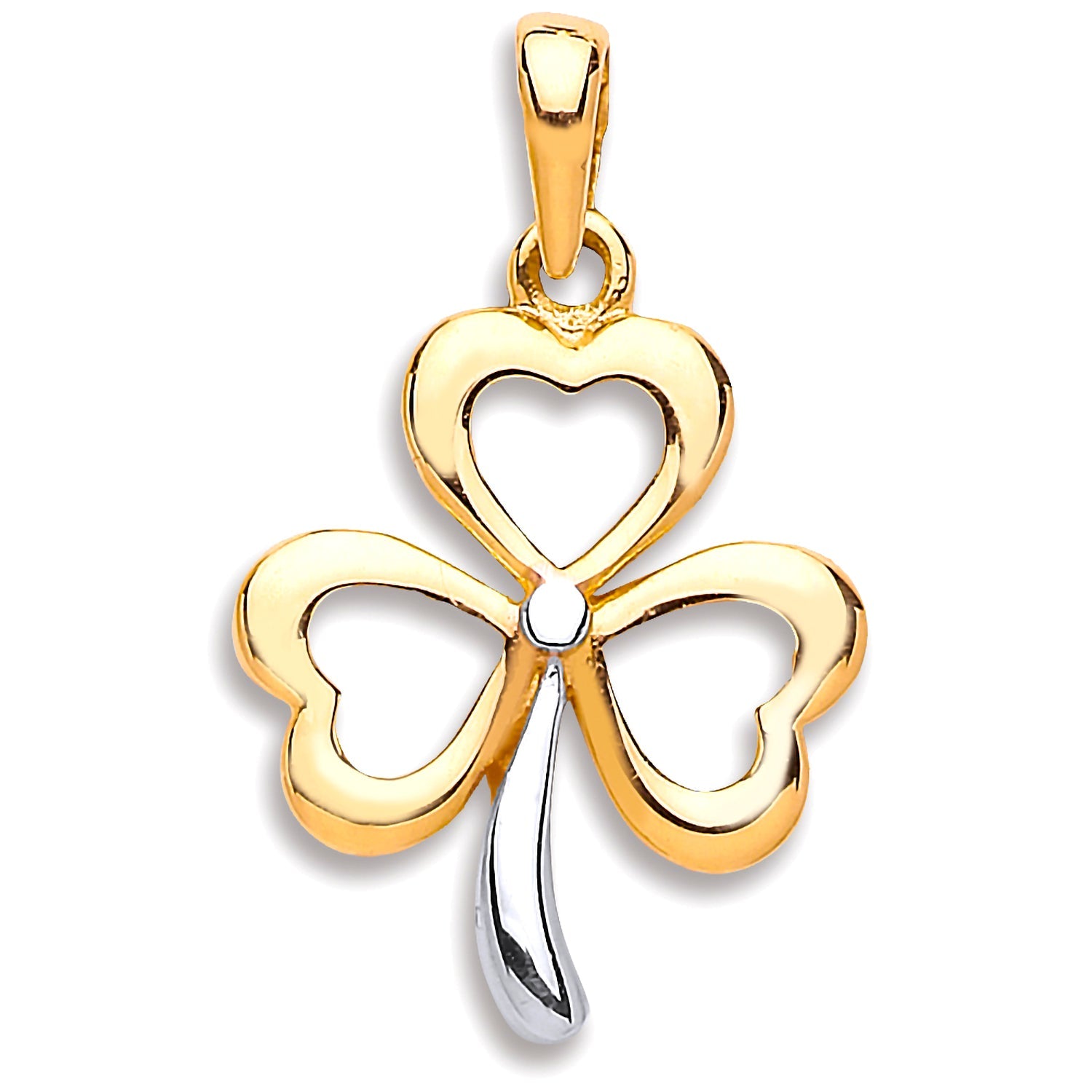 9ct Yellow Gold Three Leaf Clover Pendant