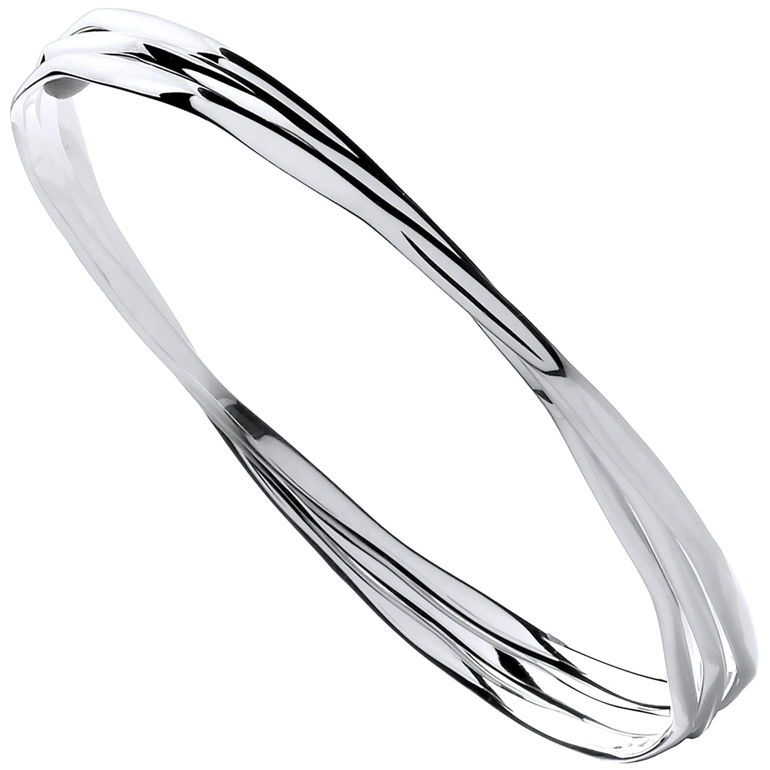 Silver Russian Faceted Bangle