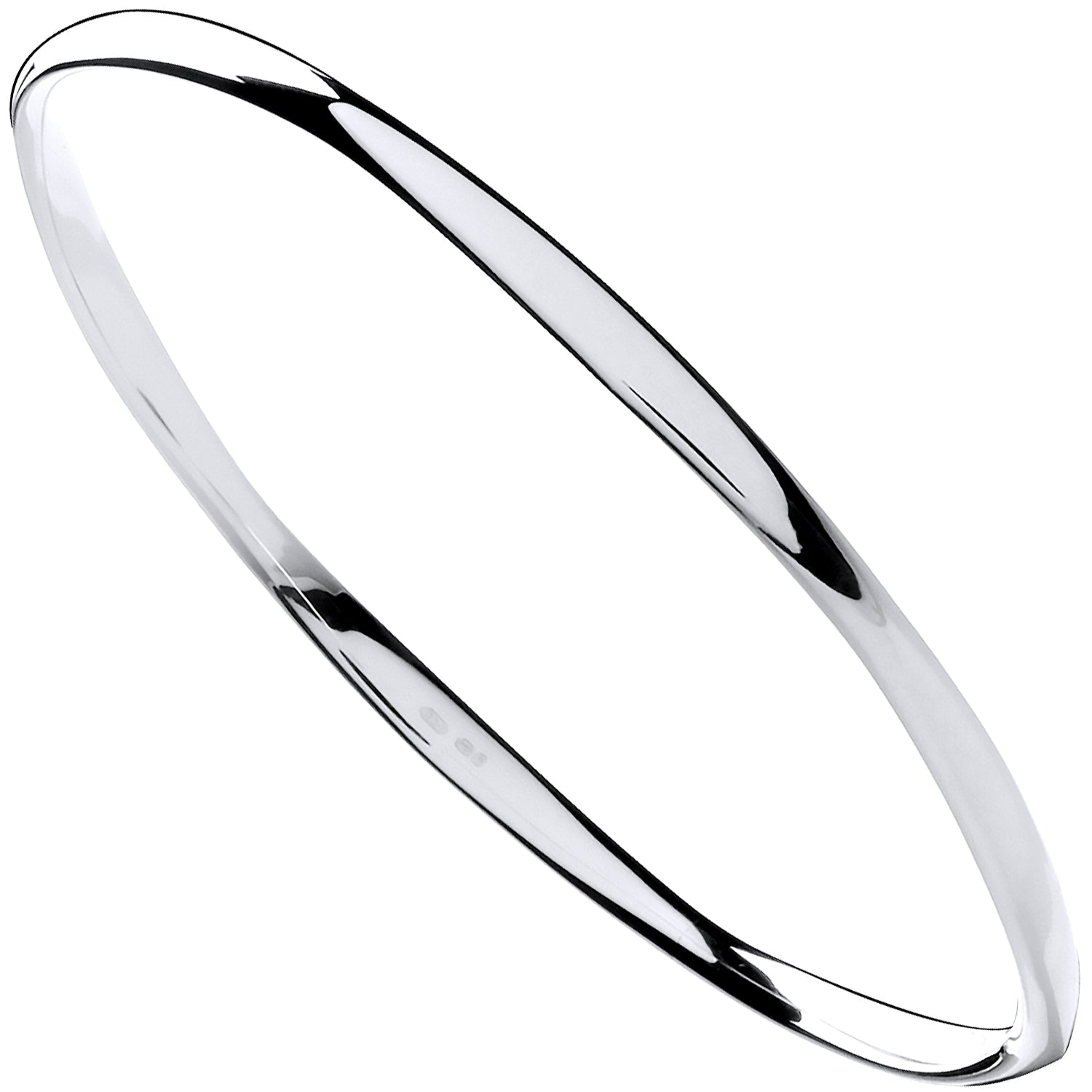 Silver Faceted Bangle
