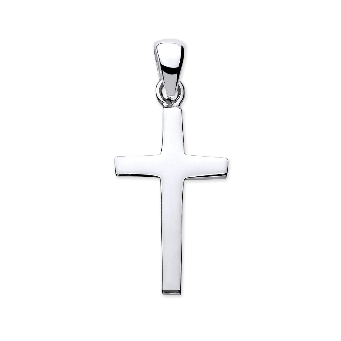 Silver Solid Plain Cross Pendant
