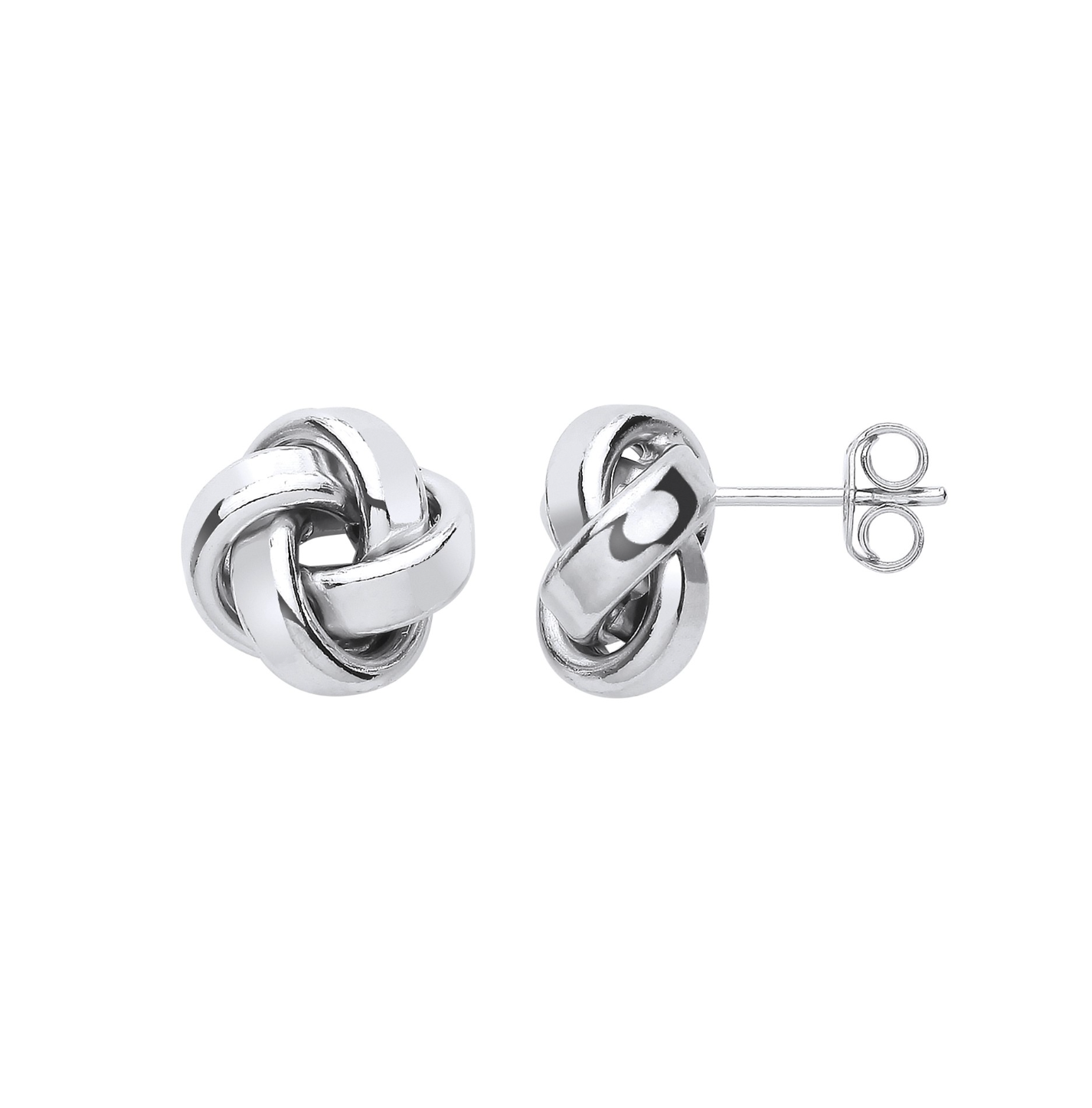 Silver 3mm Knot Stud Earrings