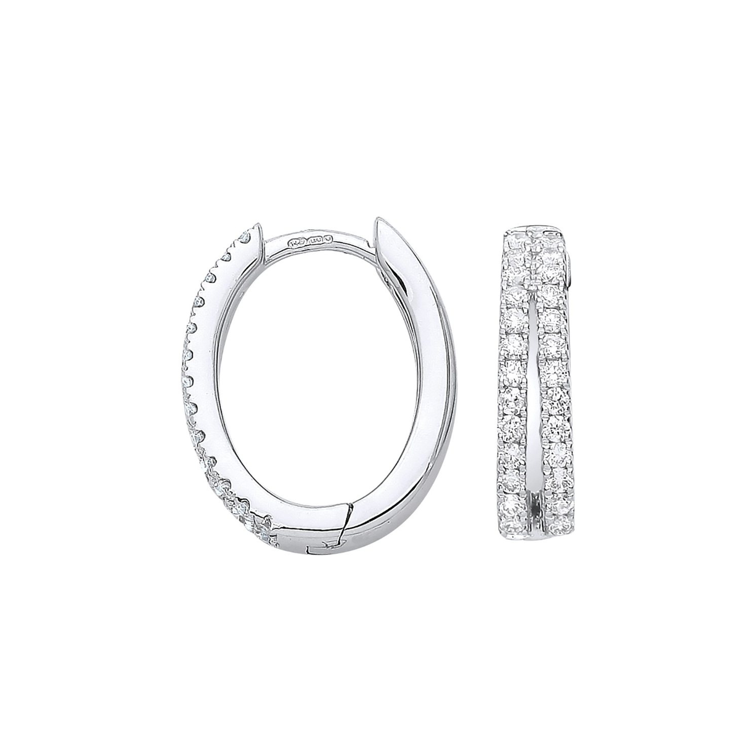 Diamond Hoop 0.51CT Earrings 9K White Gold