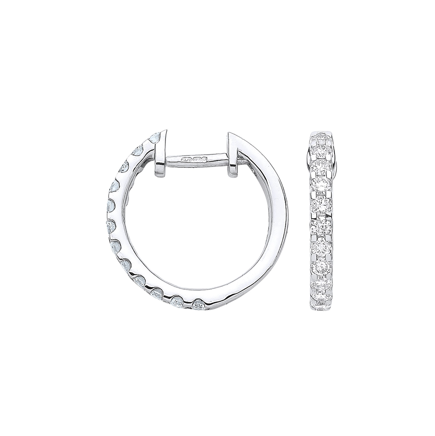 Diamond Hoop 0.52CT Earrings 9K White Gold