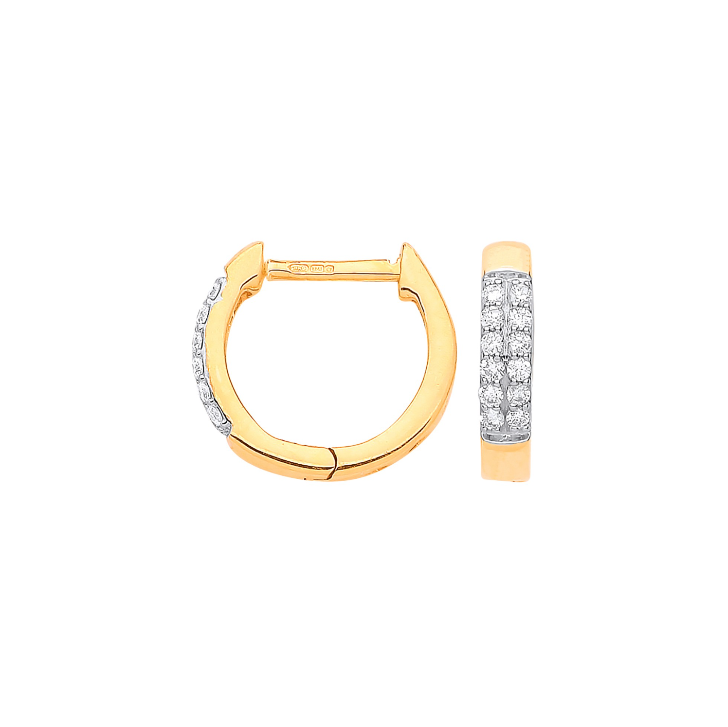 Diamond Hoop 0.18CT Earrings 9K Yellow Gold