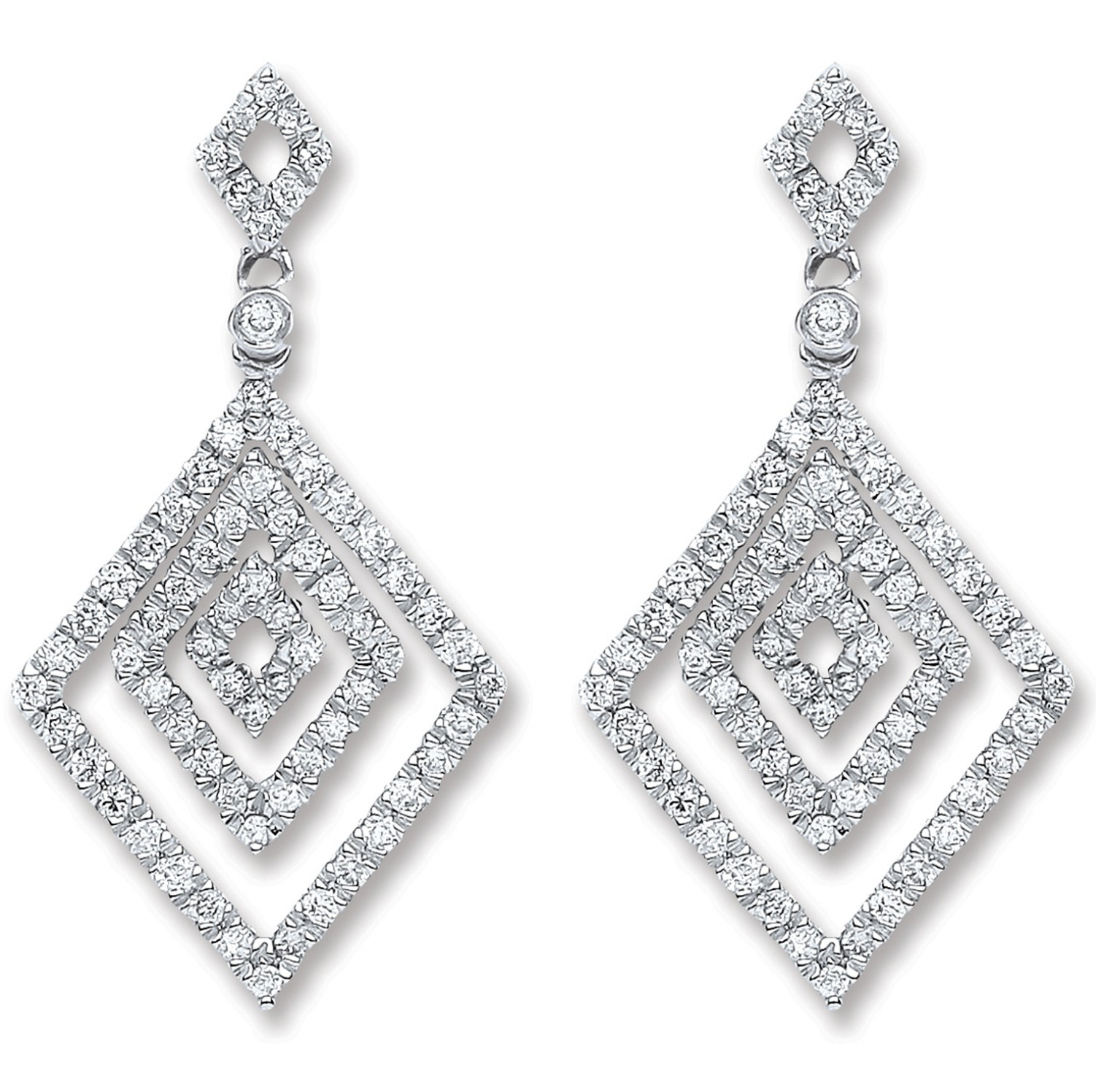 Diamond Drop 0.50CT Earrings 18K White Gold
