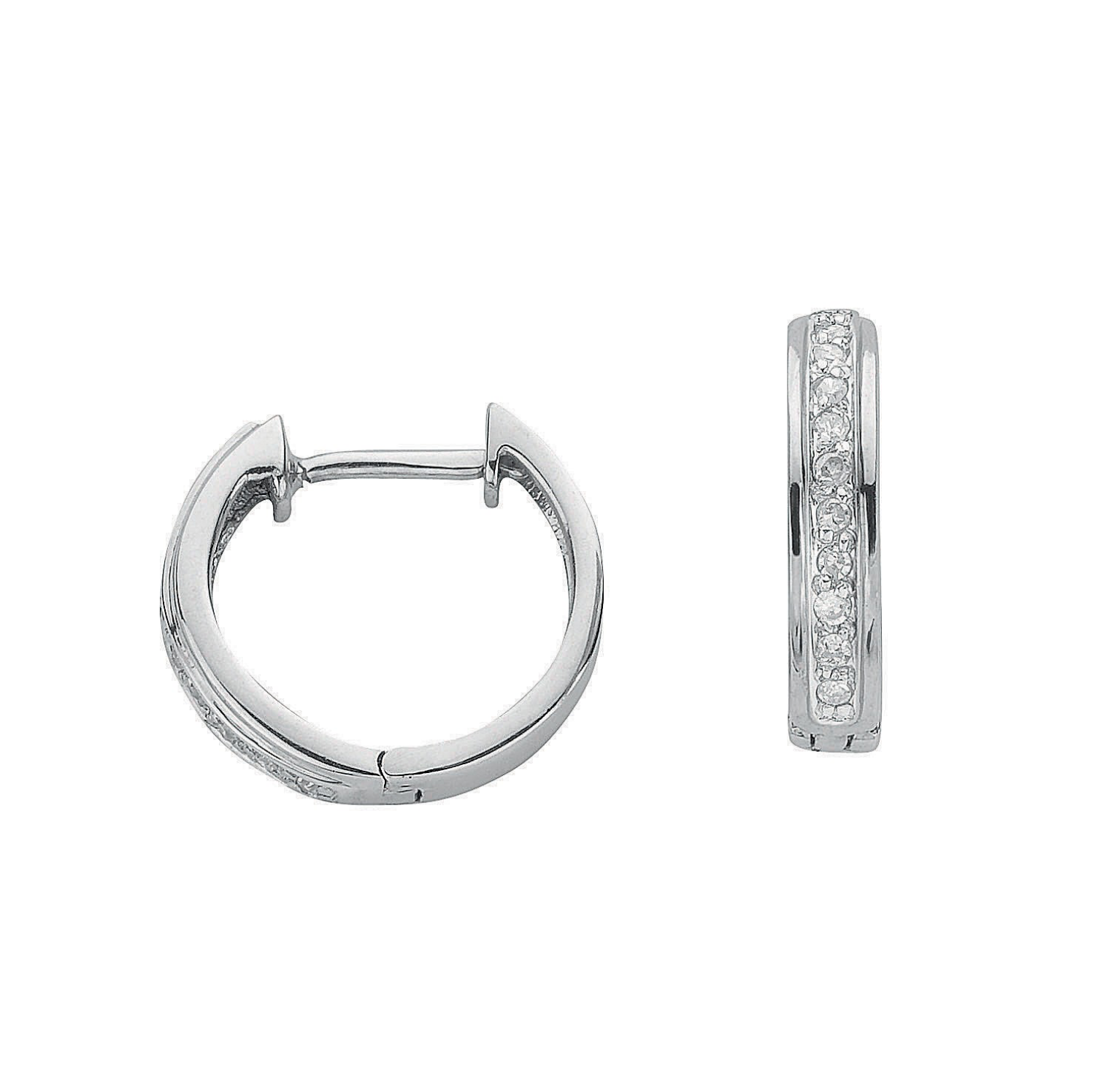 Diamond Hoop 0.10CT Earrings 9K Gold