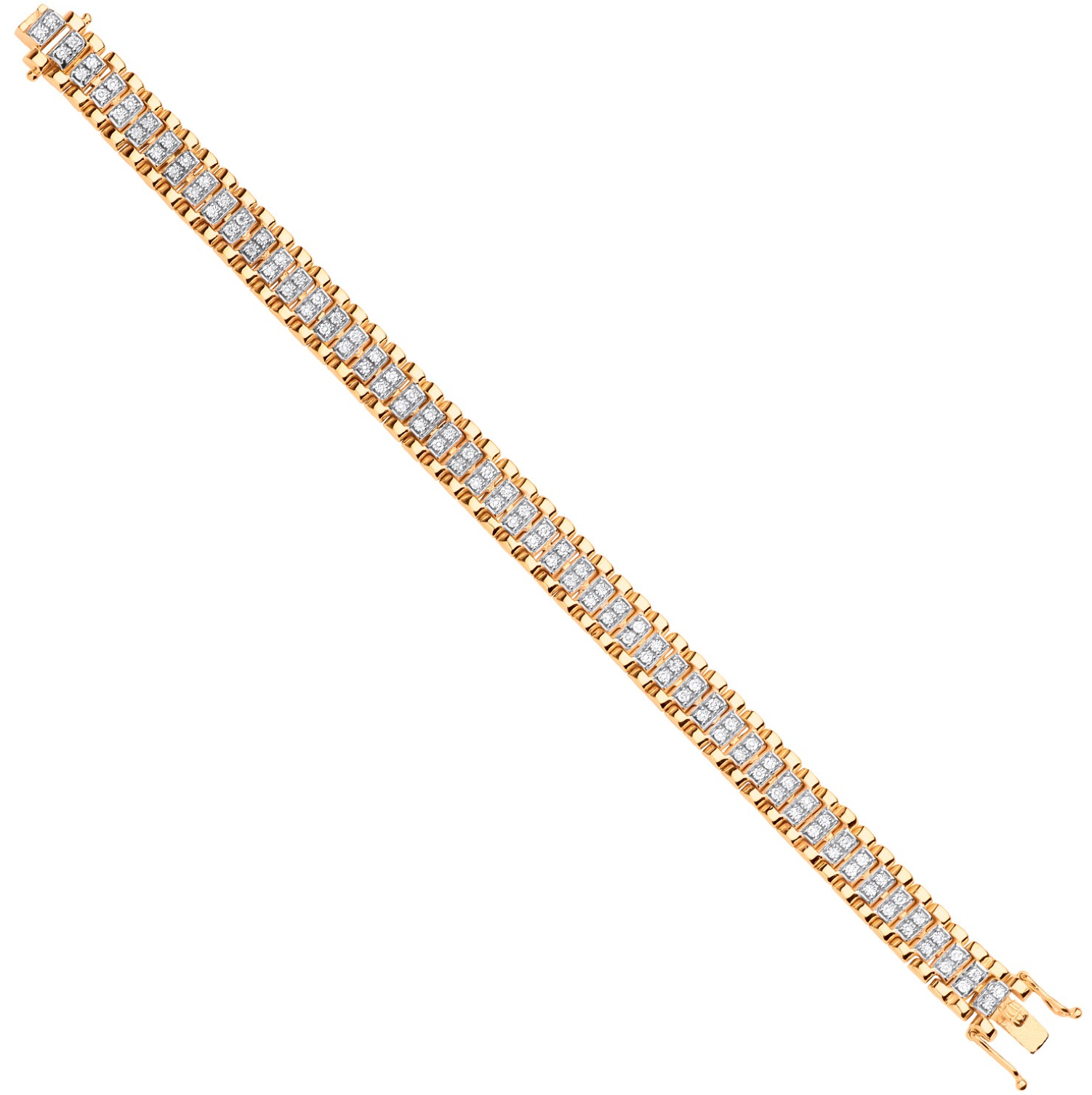 Fancy Link Diamond Ladies 0.26CT Bracelet 9K Yellow Gold
