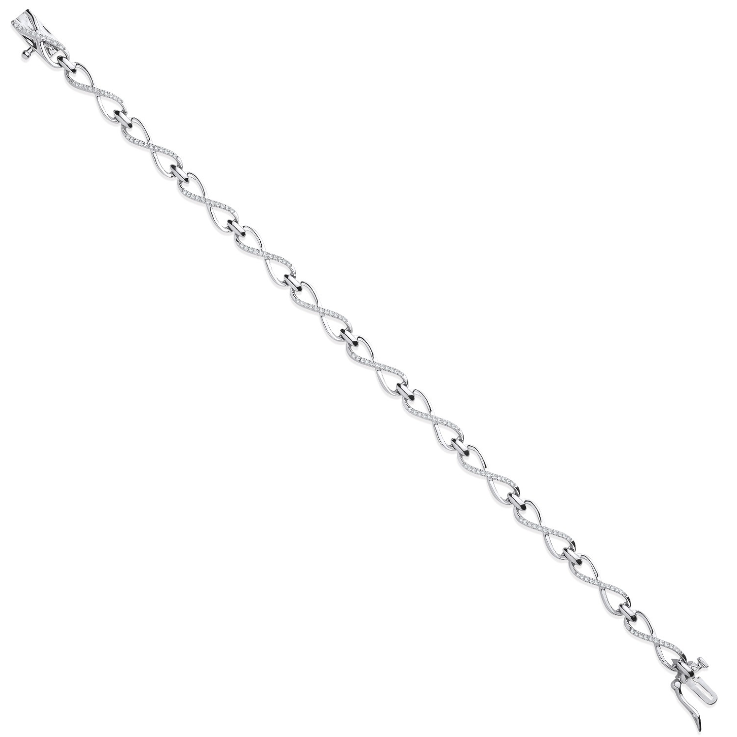Diamond Infinity Link 0.25CT Bracelet 9K White Gold