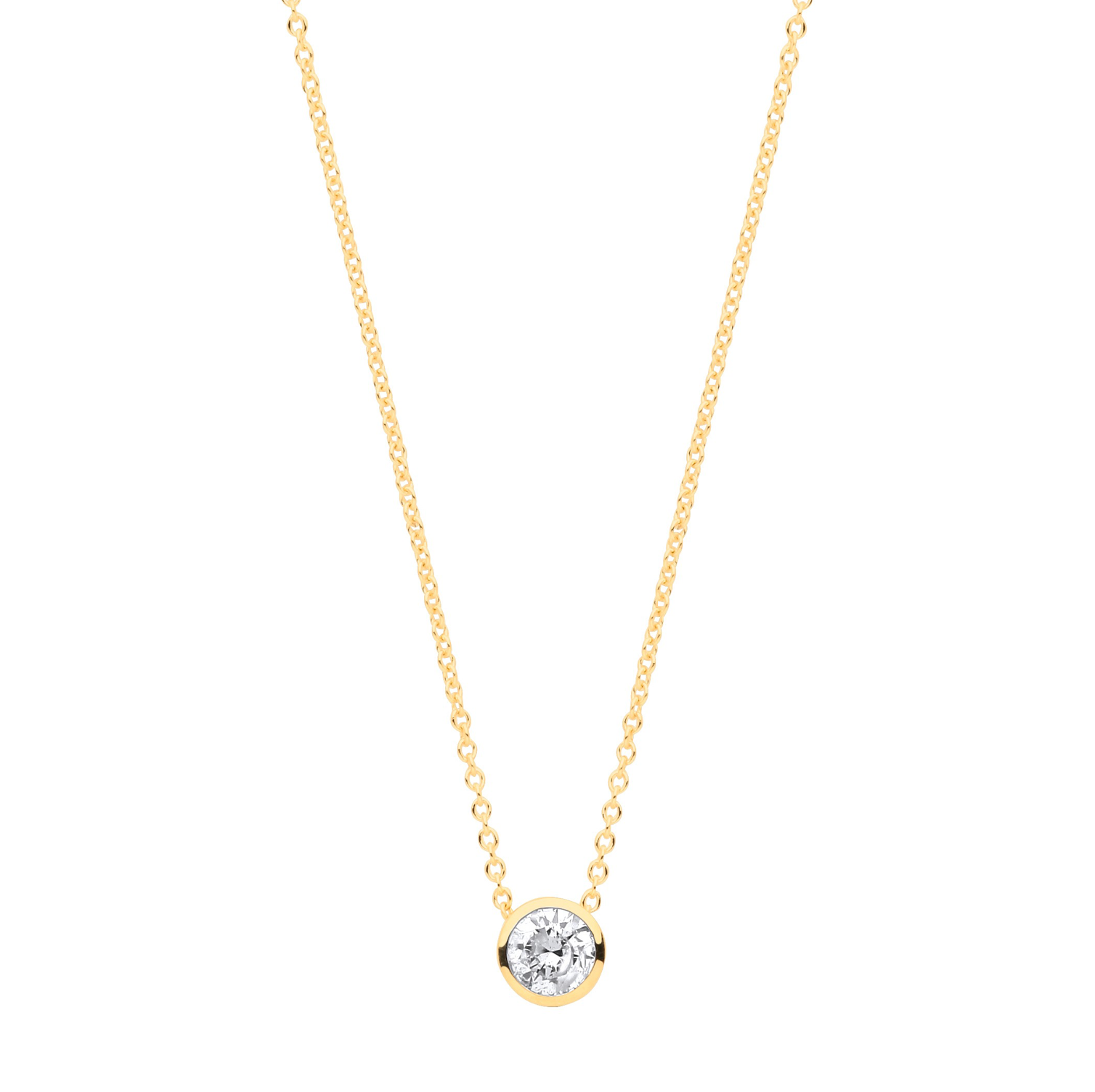 Rubover Diamond 0.25CT Pendant Necklace 18K Gold