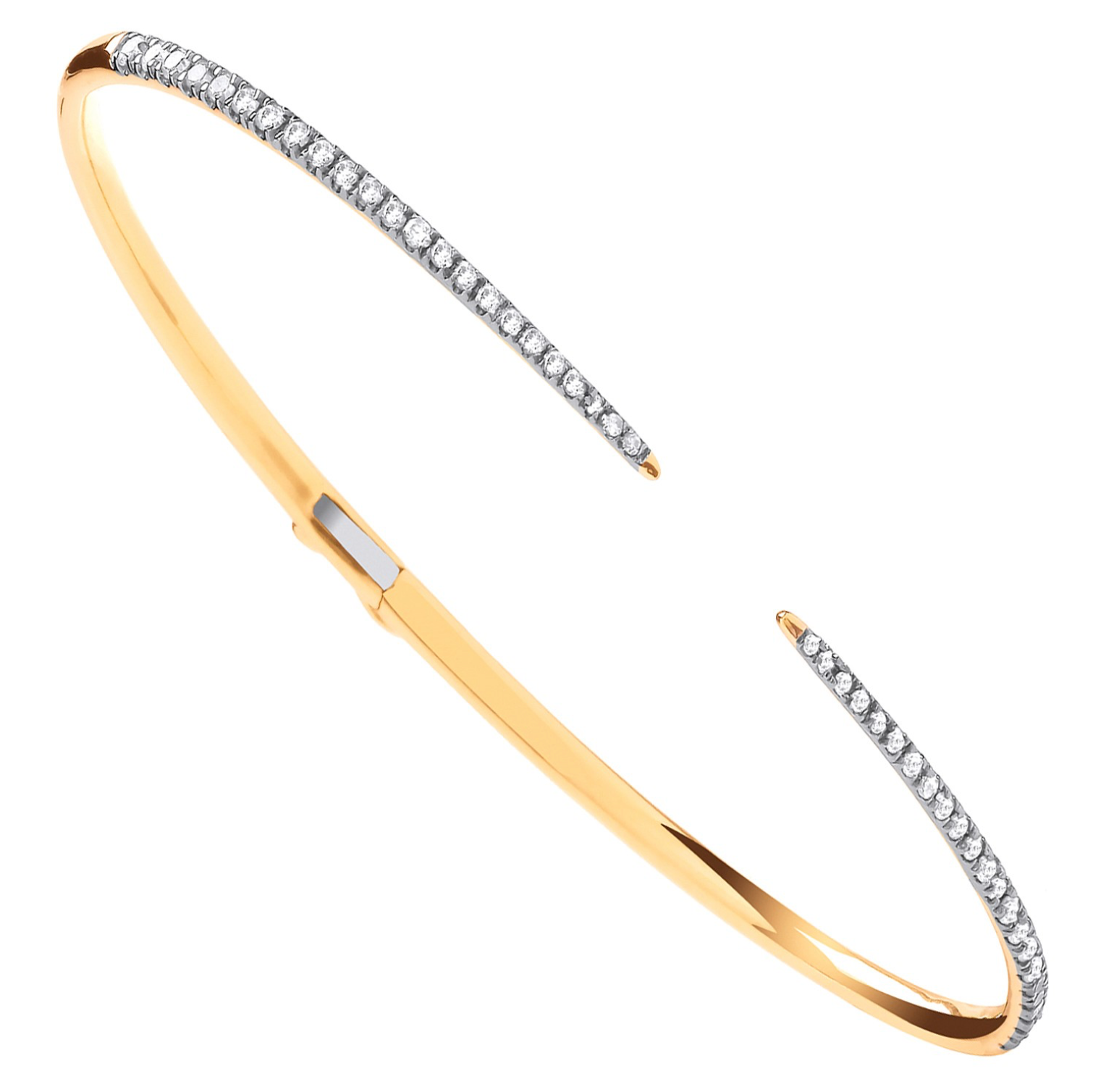Hinged Diamond 0.50CT Bracelet 18K Yellow Gold