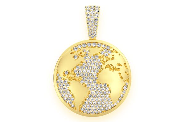 Pendentif globe diamant 1,33 ct en or massif 14 carats
