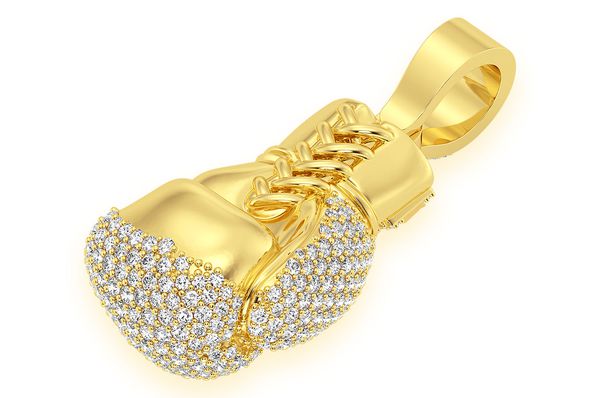 Guante de boxeo Colgante de diamantes de 3,50 quilates en oro macizo de 14 quilates