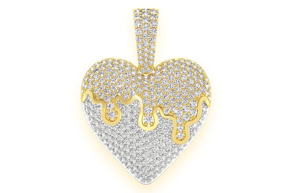 Colgante de diamantes de 1,25 quilates con forma de corazón goteante en oro macizo de 14 quilates