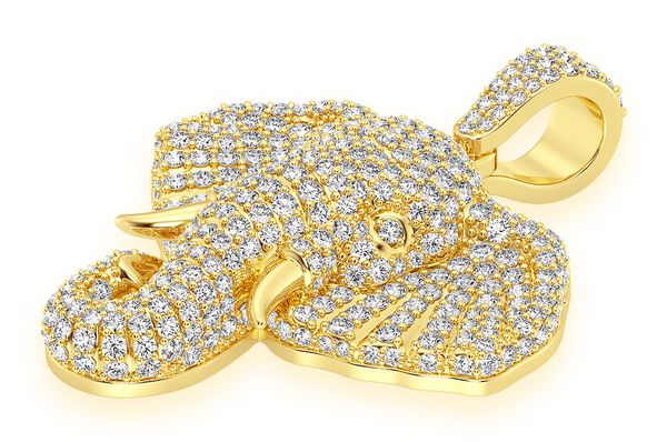 Colgante de diamantes elefante de 2,33 quilates en oro macizo de 14 quilates