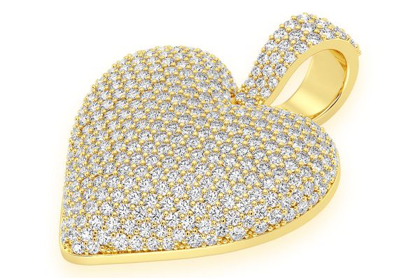 1.25ct Diamond Bubbly Heart Pendant 14K Solid Gold