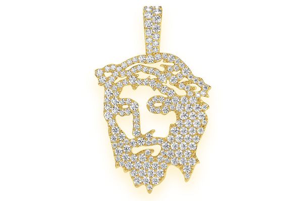 Colgante de diamantes con silueta de Jesús de 4,00 quilates, oro macizo de 14 quilates
