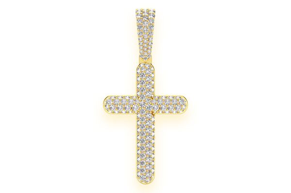 Colgante de diamantes Bubbly Cross de 1,10 quilates en oro macizo de 14 quilates
