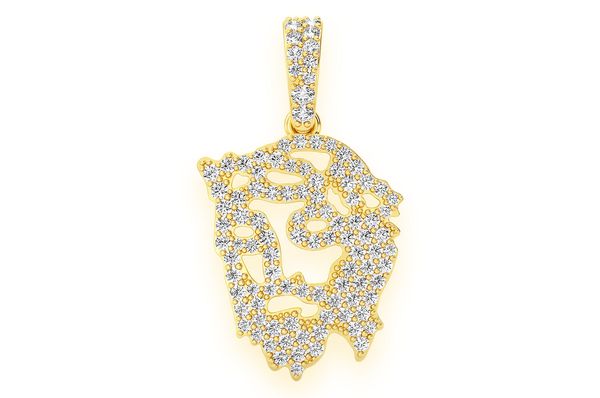 Pendentif diamant Silhouette de Jésus 0,33 ct en or massif 14 carats