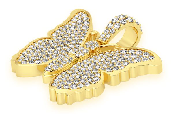 Colgante de diamantes mariposa de 2,25 quilates en oro macizo de 14 quilates