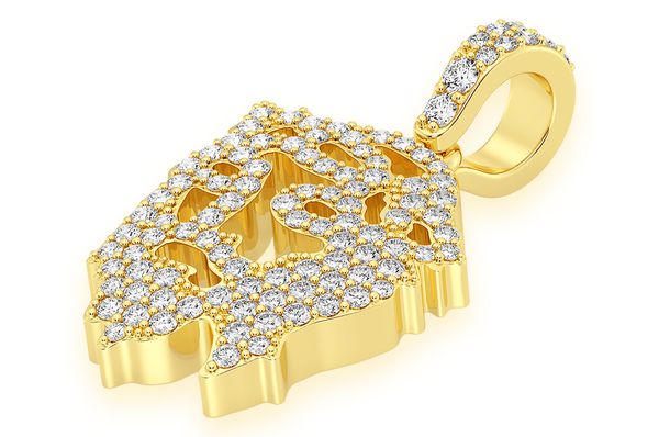 Colgante de diamante de 0,33 quilates con silueta de Jesús en oro macizo de 14 quilates